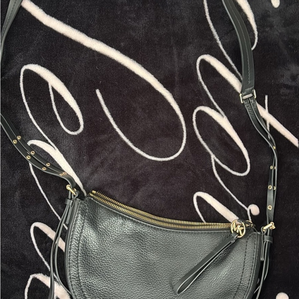 Michael Kors Black Pebbled Leather Crossbody Bag